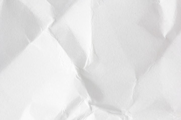 White crumpled paper list texture or background..