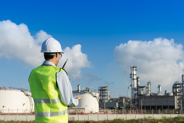 Engineer working in a oil refinery