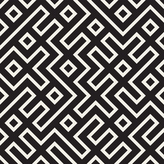 Irregular maze line lattice. Abstract geometric background design. Vector seamless pattern.