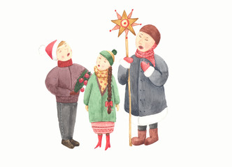 Cute carol singers