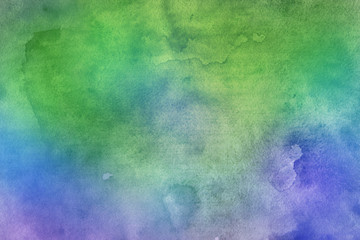 Colorful watercolor paper textures on white background. Chaotic abstract organic design. 