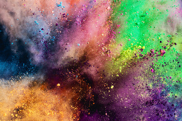 Colorful holi powder explosion.