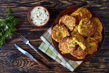 fried corn fritters on a plate