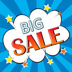 Big sale banner, signboard, decor for the store. Special offer. Background, vector.