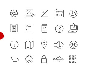 Web & Mobile Icons 5 // Red Point Series - Vector line icons for  your digital or print projects.