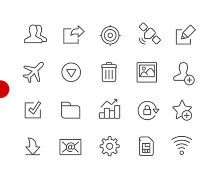 Web & Mobile Icons 2 // Red Point Series - Vector line icons for  your digital or print projects.