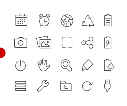 Web & Mobile Icons 3 // Red Point Series - Vector line icons for  your digital or print projects.