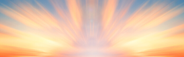 Buddhist golden yellow concept：Sunset / sunrise with clouds - obrazy, fototapety, plakaty