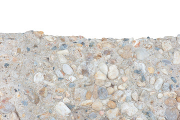 pile Soil or dirt with old cement from contruction road isolated on white background