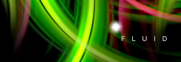 Flowing glowing color motion concept, trendy abstract layout template for business or technology presentation or web brochure cover, wallpaper