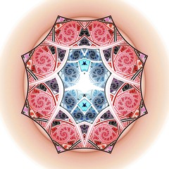 Beautiful fractal Symmetrical partern, flower or butterfly, digital artwork for creative graphic design