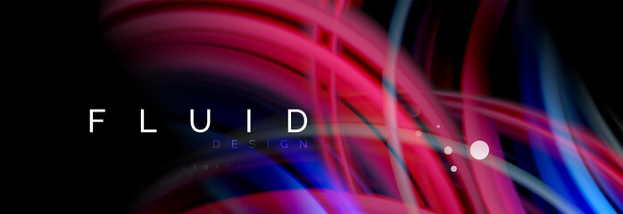 Flowing glowing color motion concept, trendy abstract layout template for business or technology presentation or web brochure cover, wallpaper