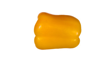 Ripe yellow pepper isolated on a white background