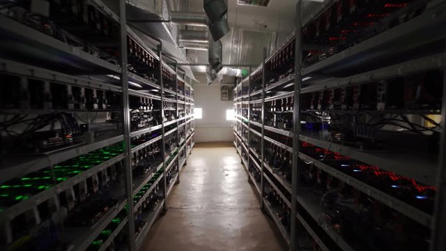 Computer for Bitcoin mining. Cryptocurrency computer with many peripheral slots