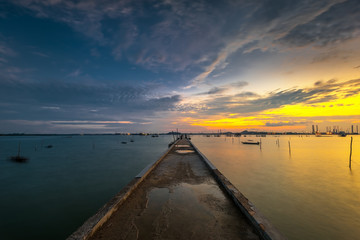 Fototapeta na wymiar Amazing Sunset at Batam Island Wonderfull Indonesia