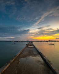 Obraz premium Amazing Sunset at Batam Island Wonderfull Indonesia