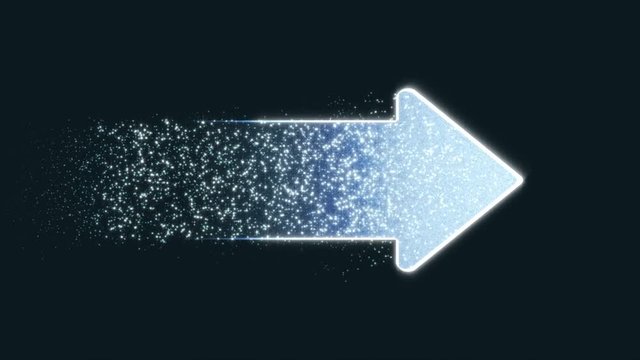 The arrow rotates and fly