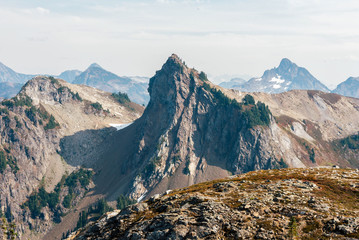 Hazy Mountains in the Mt. Baker Wilderness