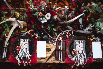 Autumn location, autumn decor, rocking chairs