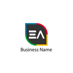 Initial Letter EA Logo Template Design