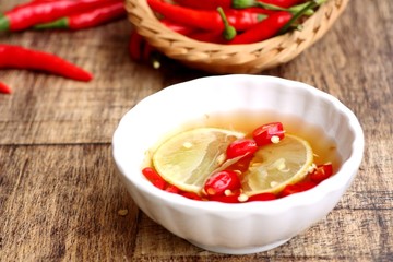 Chili fish sauce with lemon