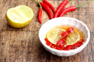 Chili fish sauce with lemon