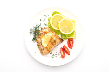 grilled snapper fish steak with vagetable
