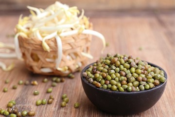 Bean sprouts with seed