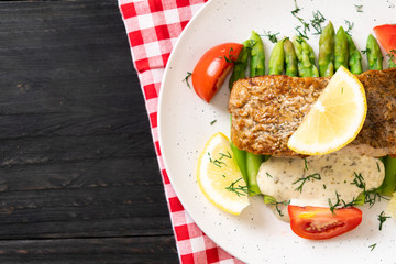 grilled snapper fish steak