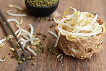 Bean sprouts with seed