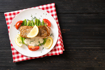 grilled snapper fish steak