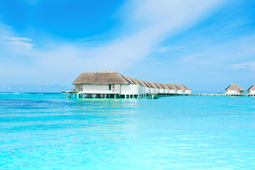 Overwater bungalow in the Indian Ocean