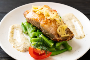 grilled snapper fish steak