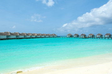 Fototapeta premium Overwater bungalow in the Indian Ocean
