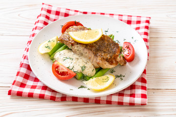 grilled snapper fish steak