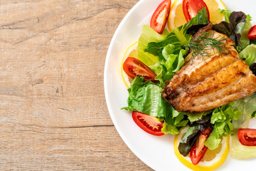 grilled snapper fish steak