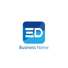 Initial Letter ED Logo Template Design