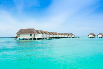 Overwater bungalow in the Indian Ocean