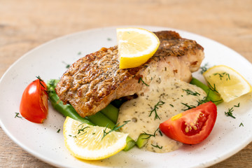 grilled snapper fish steak