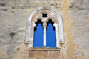 Italy, Gioia del Colle, Norman-Swabian Castle, 9th century. View of the internal facades of the court. Detail of windows.