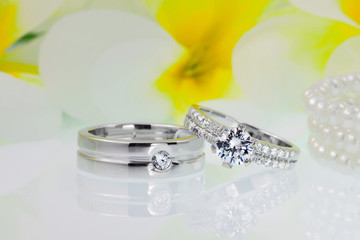 wedding rings, Engagement rings,Wedding rings on background 
