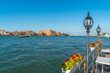 Beautifull view of Venice. Giudecca island. Gradn canal. Region Veneto. Italy
