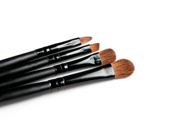 Fototapeta premium makeup brushes set for professional on white background.