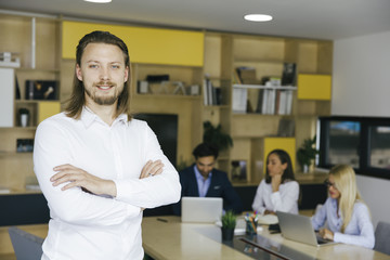 Fototapeta premium Young business man in the office
