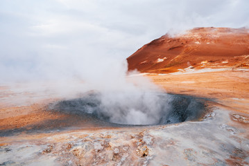Namafjall - geothermal area in field of Hverir, Iceland