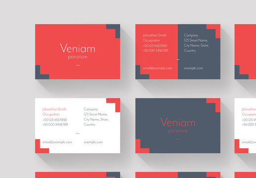 Red and Gray Business Card Layout