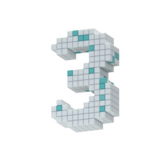 Fototapeta premium digit 3, three, collected from cubes