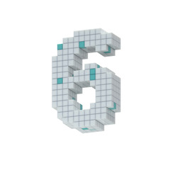 Fototapeta premium digit 6, six, collected from cubes