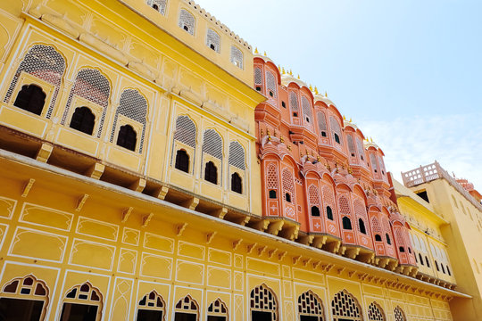 Beautiful architecture view of Hawa Mahal (Palace of winds) in Jaipur, Rajasthan India