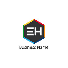 Initial Letter EH Logo Template Design